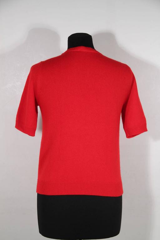 LOUIS VUITTON Red Cashmere SHORT SLEEVE JUMPER Size XS For Sale at 1stdibs