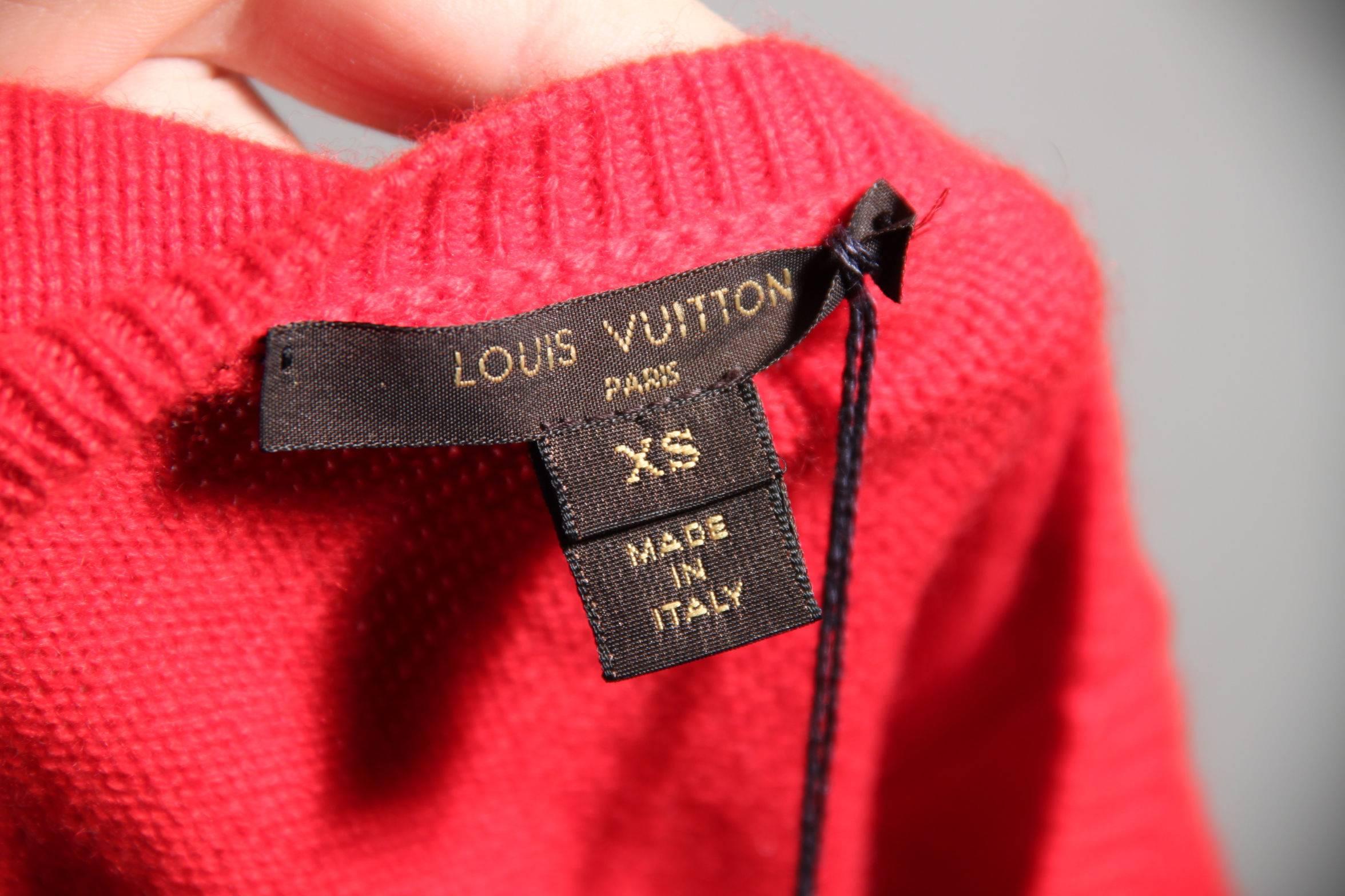LOUIS VUITTON Red Cashmere SHORT SLEEVE JUMPER Size XS In Good Condition In Rome, Rome