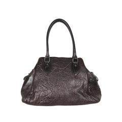 Authentic FENDI Brown Metallic Leather BAG DE JOUR BAG Tote SATCHEL