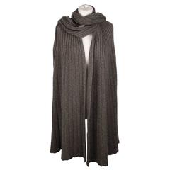 MISSONI VINTAGE Gray Knit CAPE Cloak w/ SCARF One Size