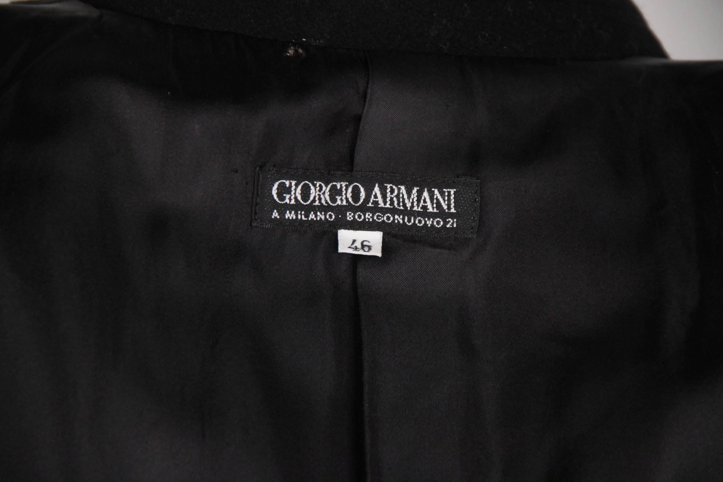 Women's GIORGIO ARMANI BLACK LABEL Black FULL LENGHT COAT Size 46