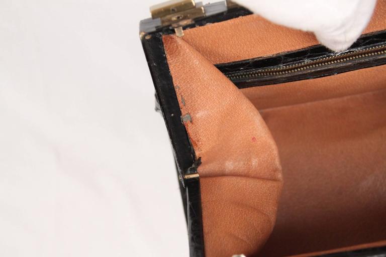 VINTAGE Black Leather Handbag w/ BOTTOM Compartment at 1stDibs purse