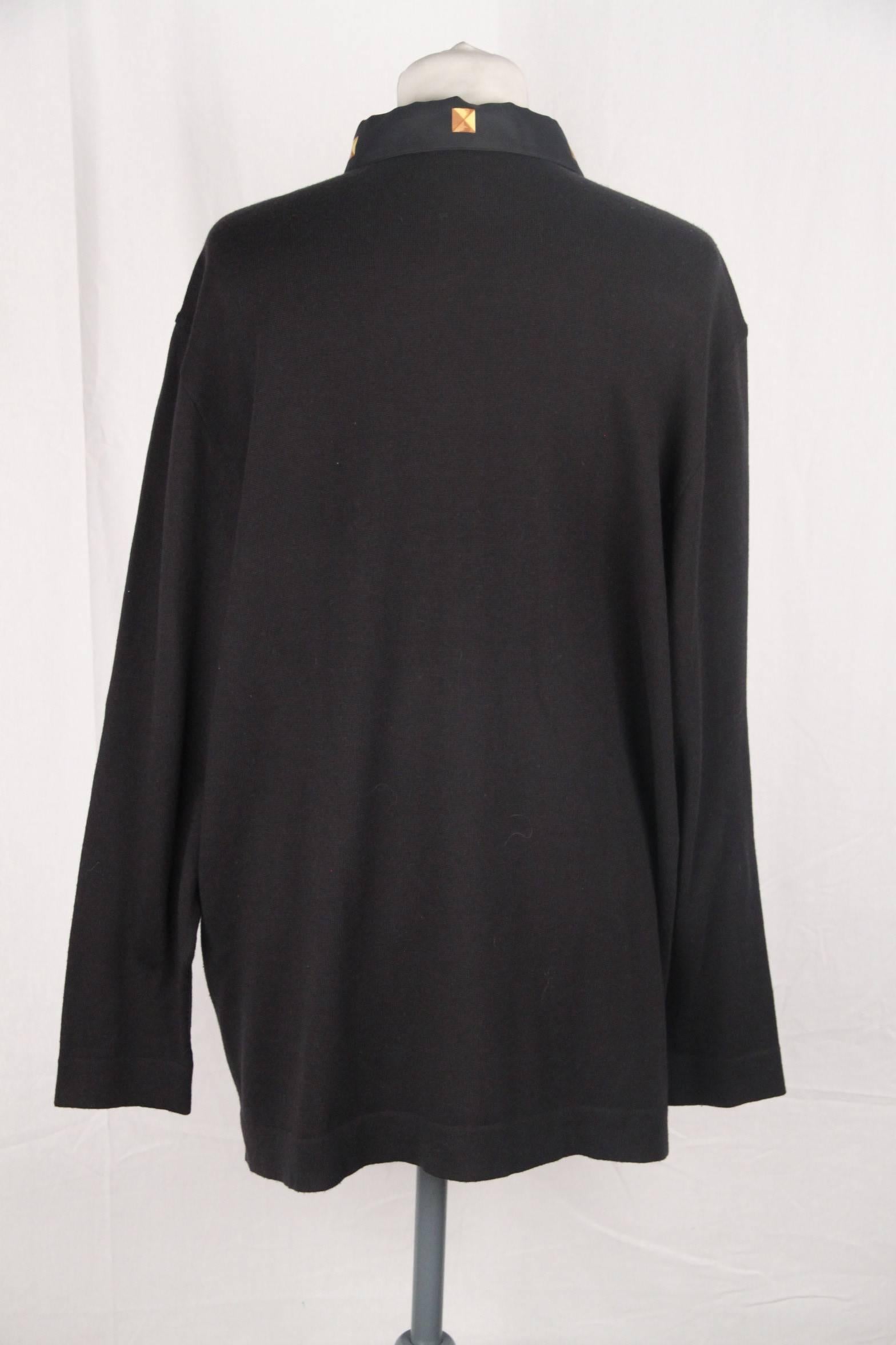 HERMES Cashmere & Cotton Silk LES CLES Blouse LONG SLEEVE Sz XL 2