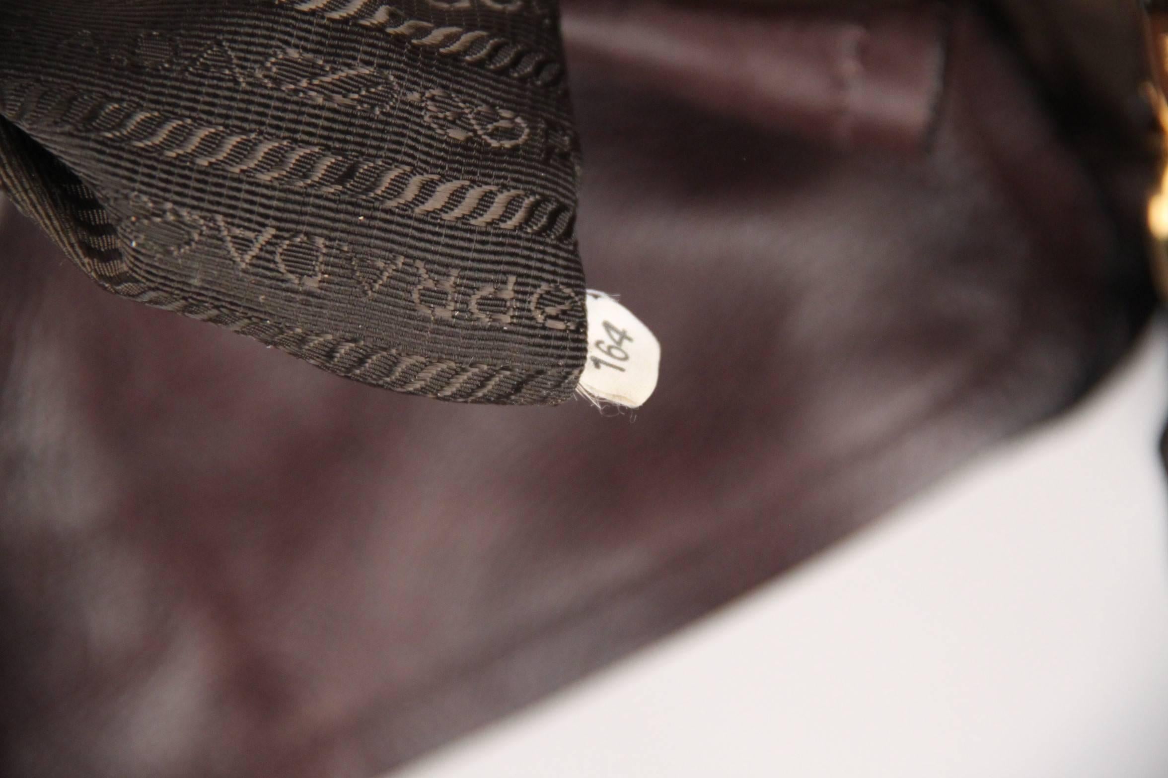 PRADA Brown Tessuto Canvas & Leather BUCKLE CROSSBODY BAG 1