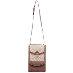 GUCCI VINTAGE Tan GG MONOGRAM Canvas CROSSBODY BAG Men Purse 11