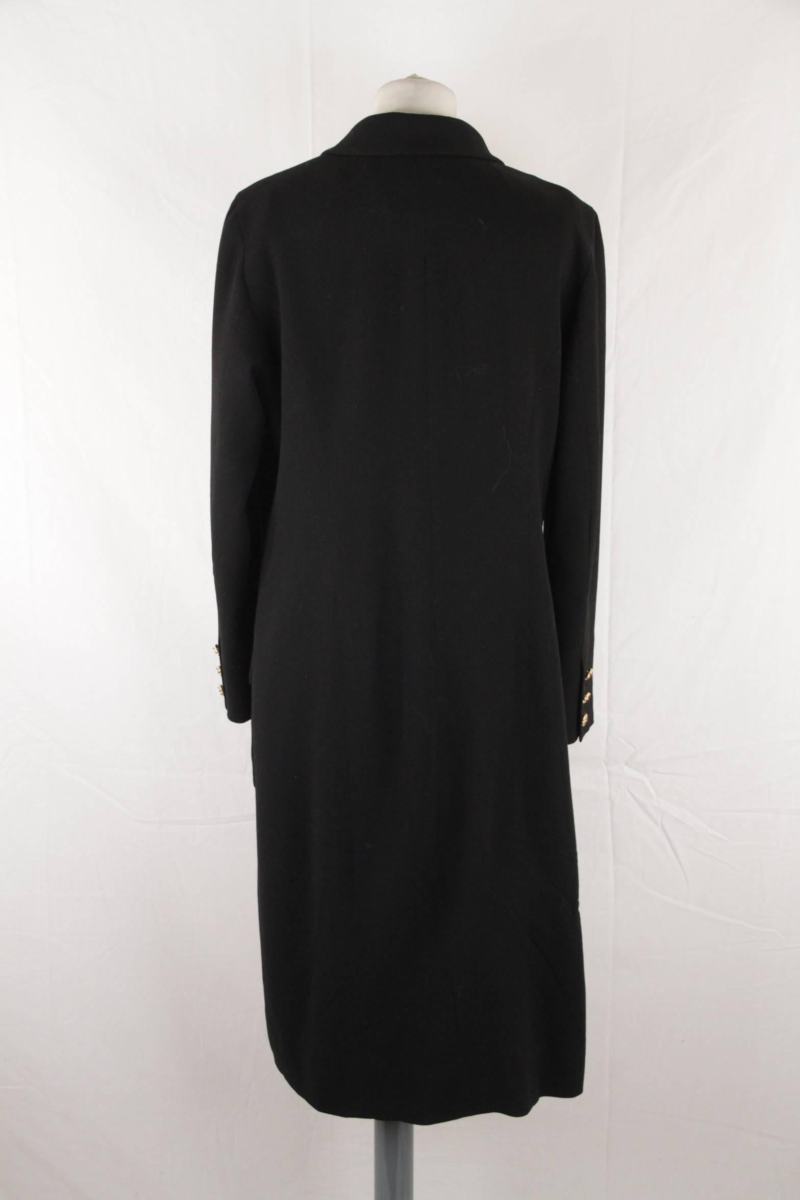 CHANEL Black Wool BUTTONED DRESS Long Sleeve GRIPOIX Buttons Size 44 1