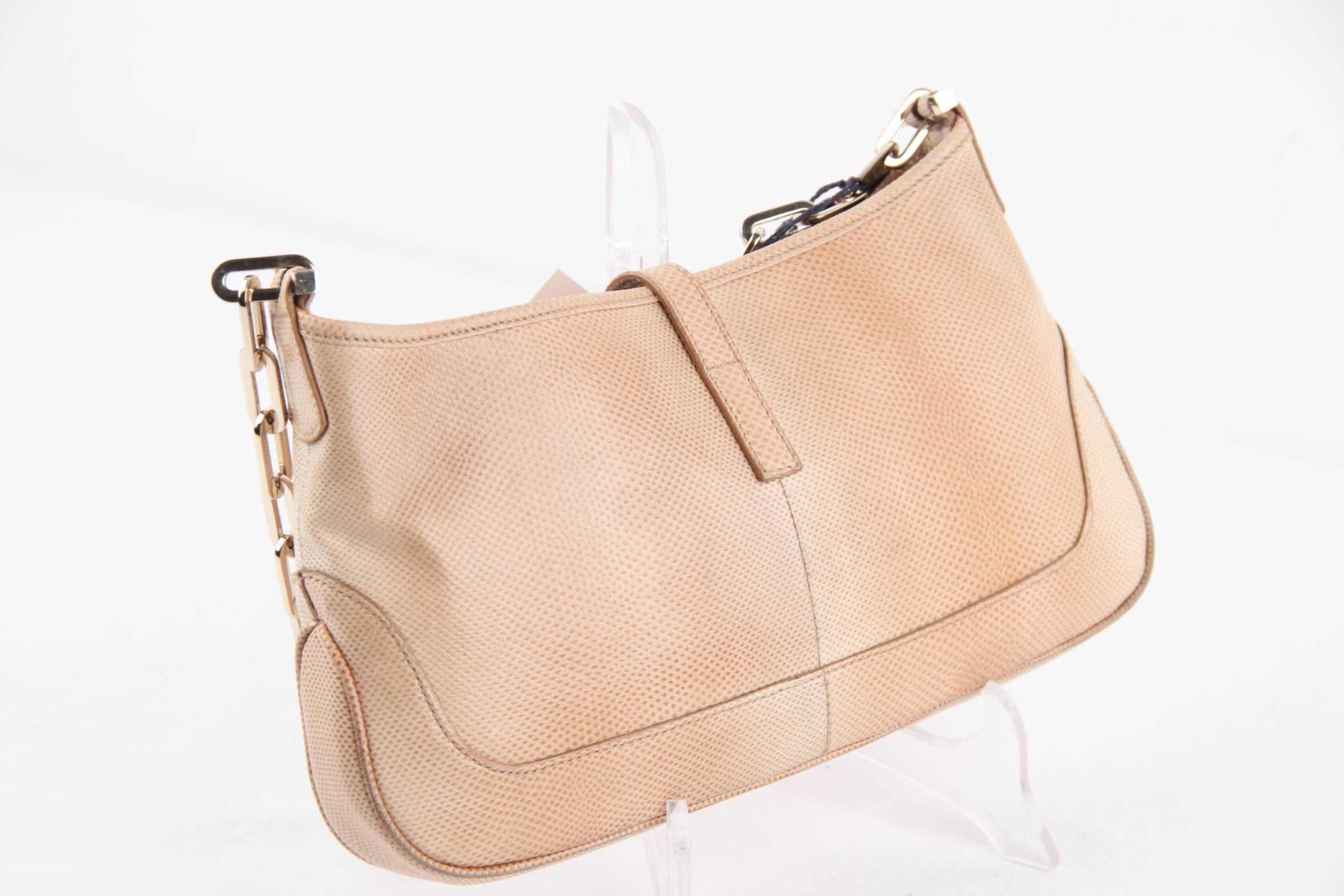 GUCCI Beige Eidechse JACKIE SHOULDER BAG Leder mit Kette TOM FORD ERA 3