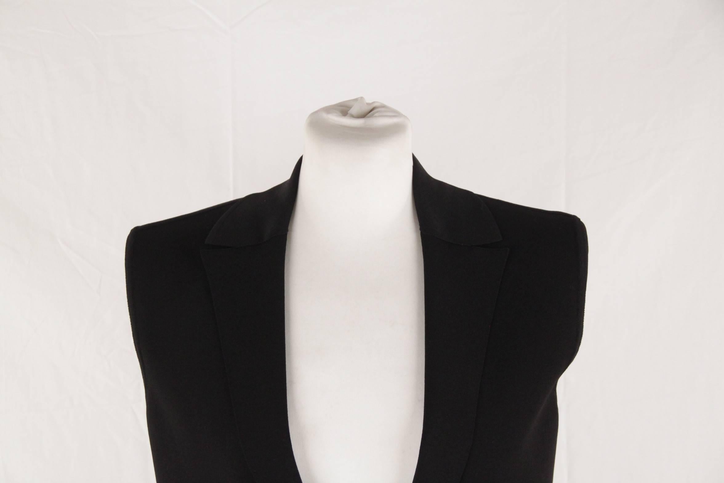 CHANEL Black SLEEVELESS JACKET Vest WAISTCOAT Size 38 For Sale at ...