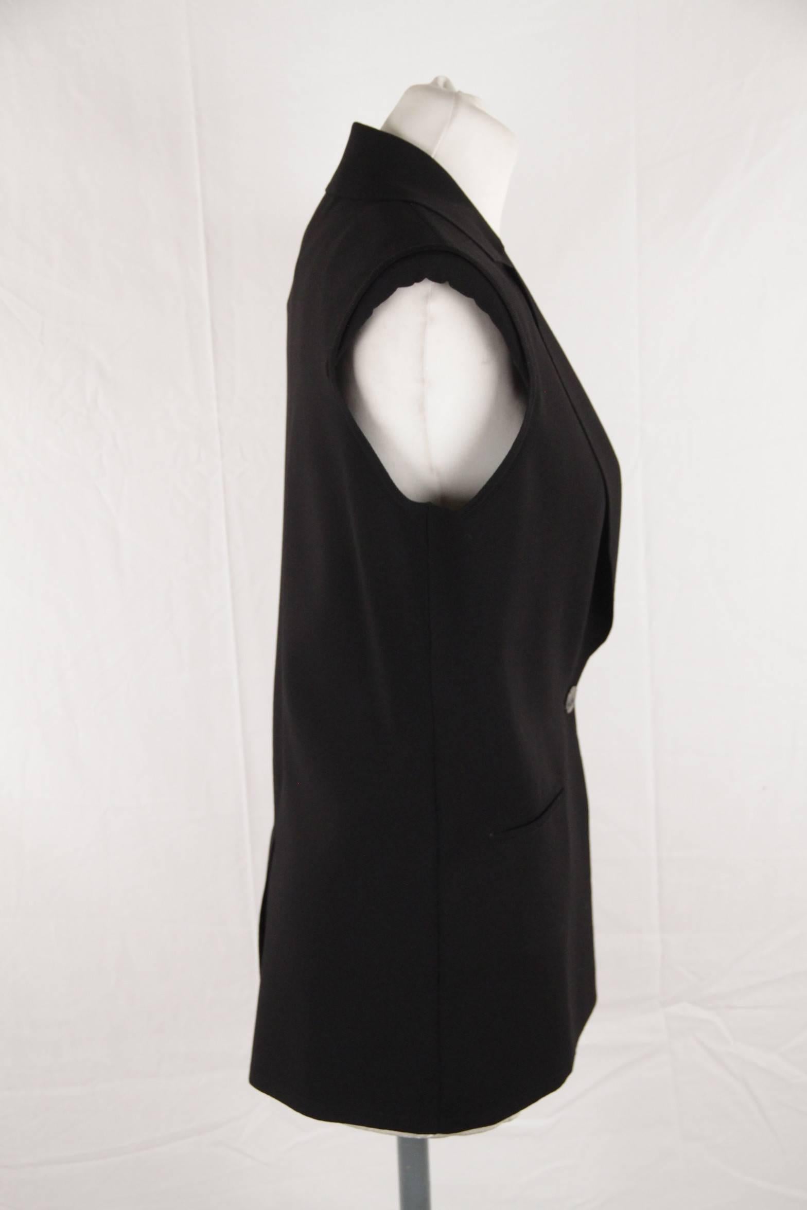 CHANEL Black SLEEVELESS JACKET Vest WAISTCOAT Size 38 For Sale at ...