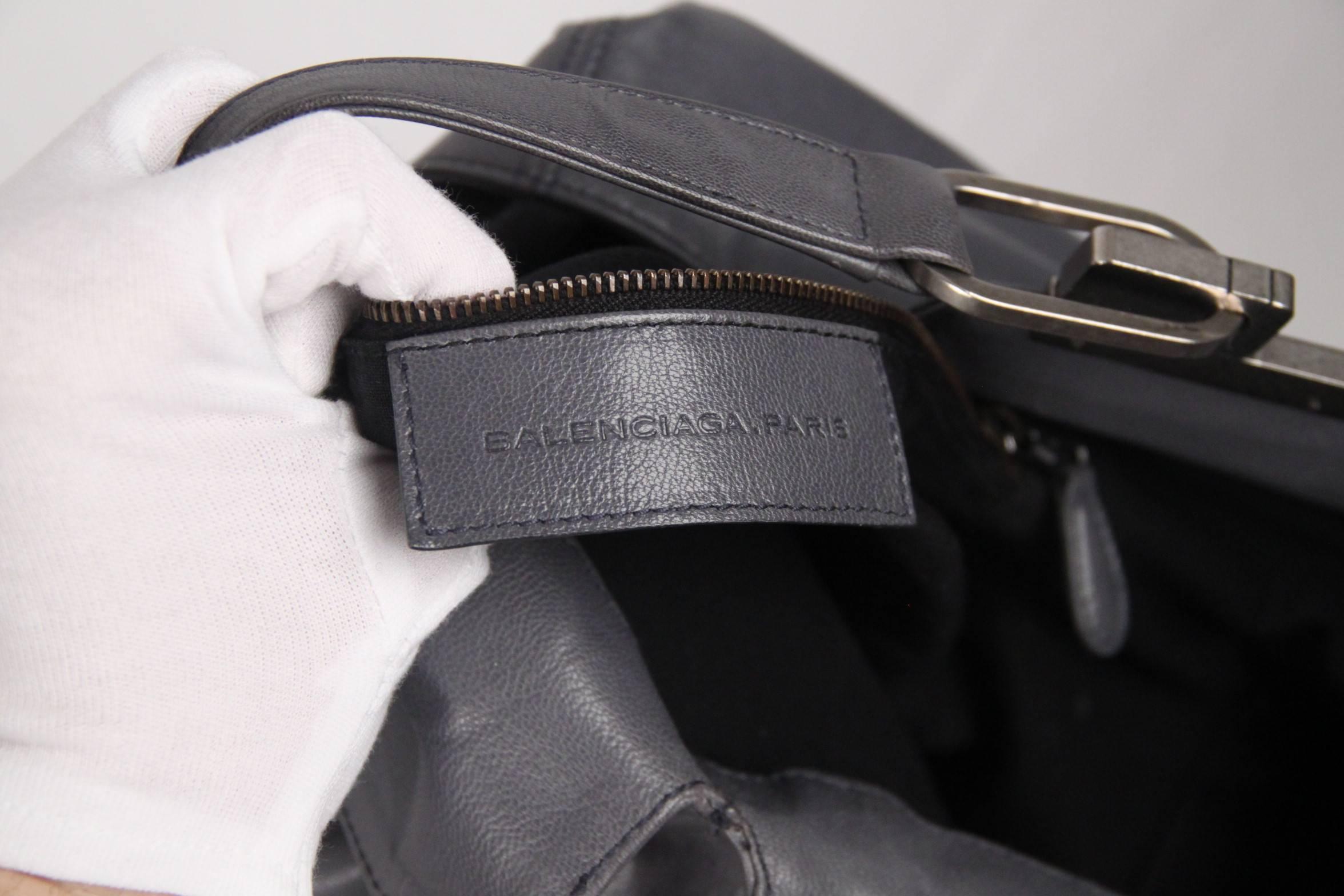 BALENCIAGA Gray Leather LARGE SHOPPING BAG Shopper 1
