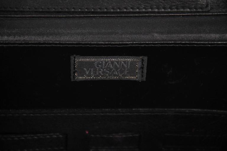 GIANNI VERSACE Vintage Black Leather MEDUSA TRAIN CASE Bag RARE For