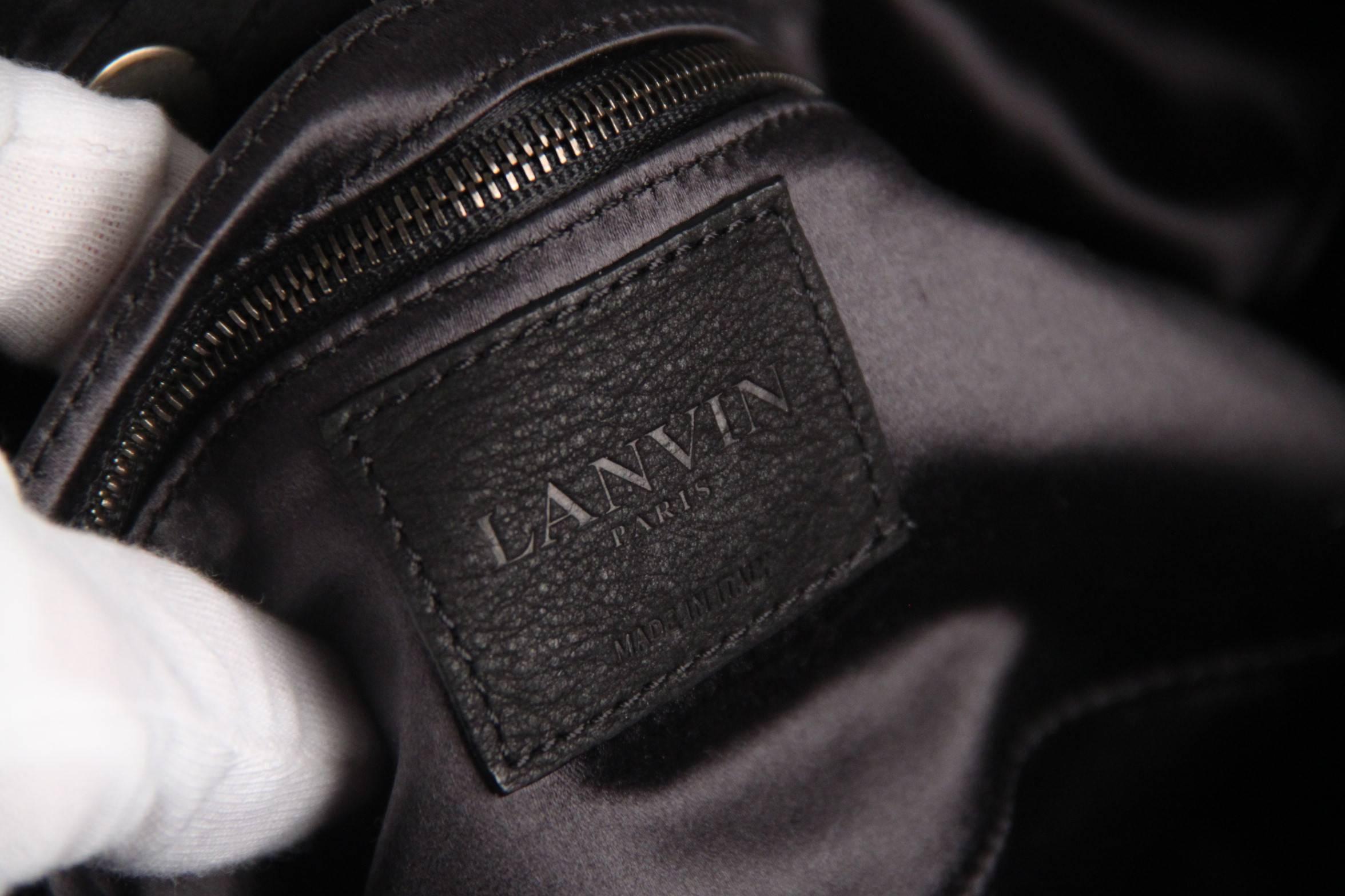 Women's LANVIN Black Satin Ribbon CLUTCH Bag