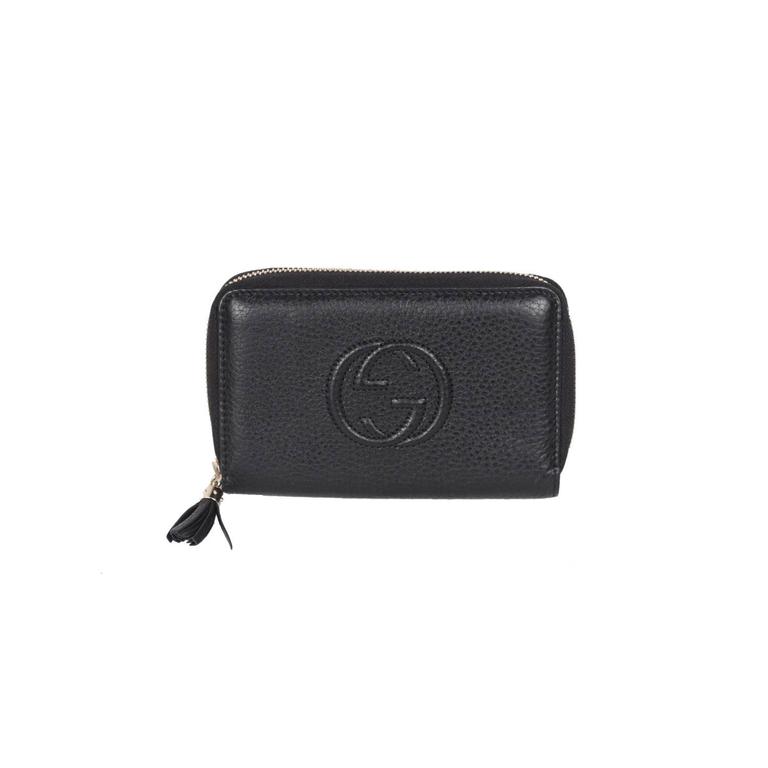 GUCCI Black Leather SOHO Zip Around WALLET Medium For Sale at 1stDibs | gucci  soho wallets, gucci soho zip around wallet, gucci soho key pouch