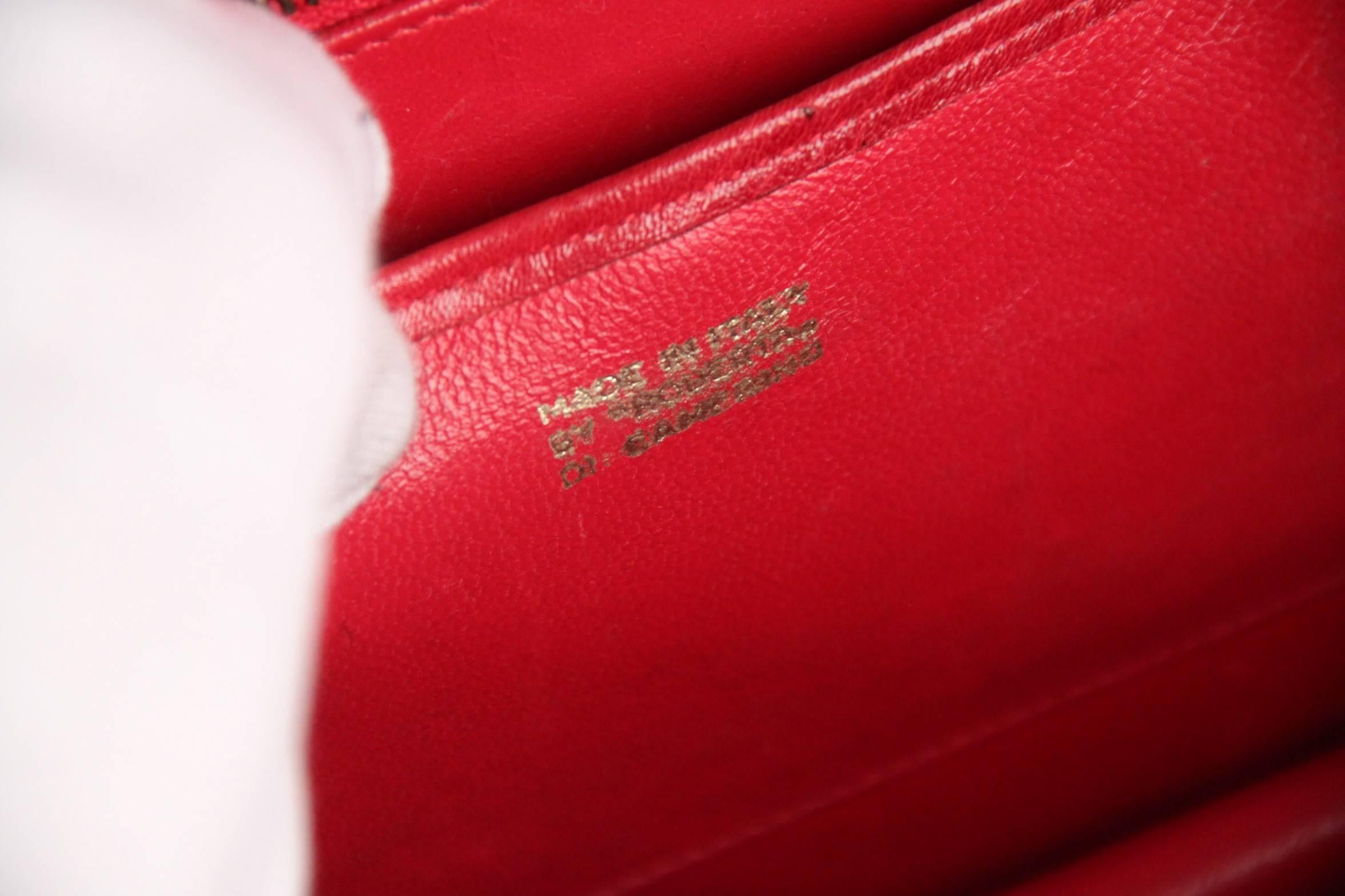 ROBERTA DI CAMERINO VINTAGE Red Leather SATCHEL Handbag 4