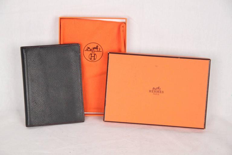 HERMES Black Leather AGENDA COVER Day Planner ORGANIZER at 1stdibs
