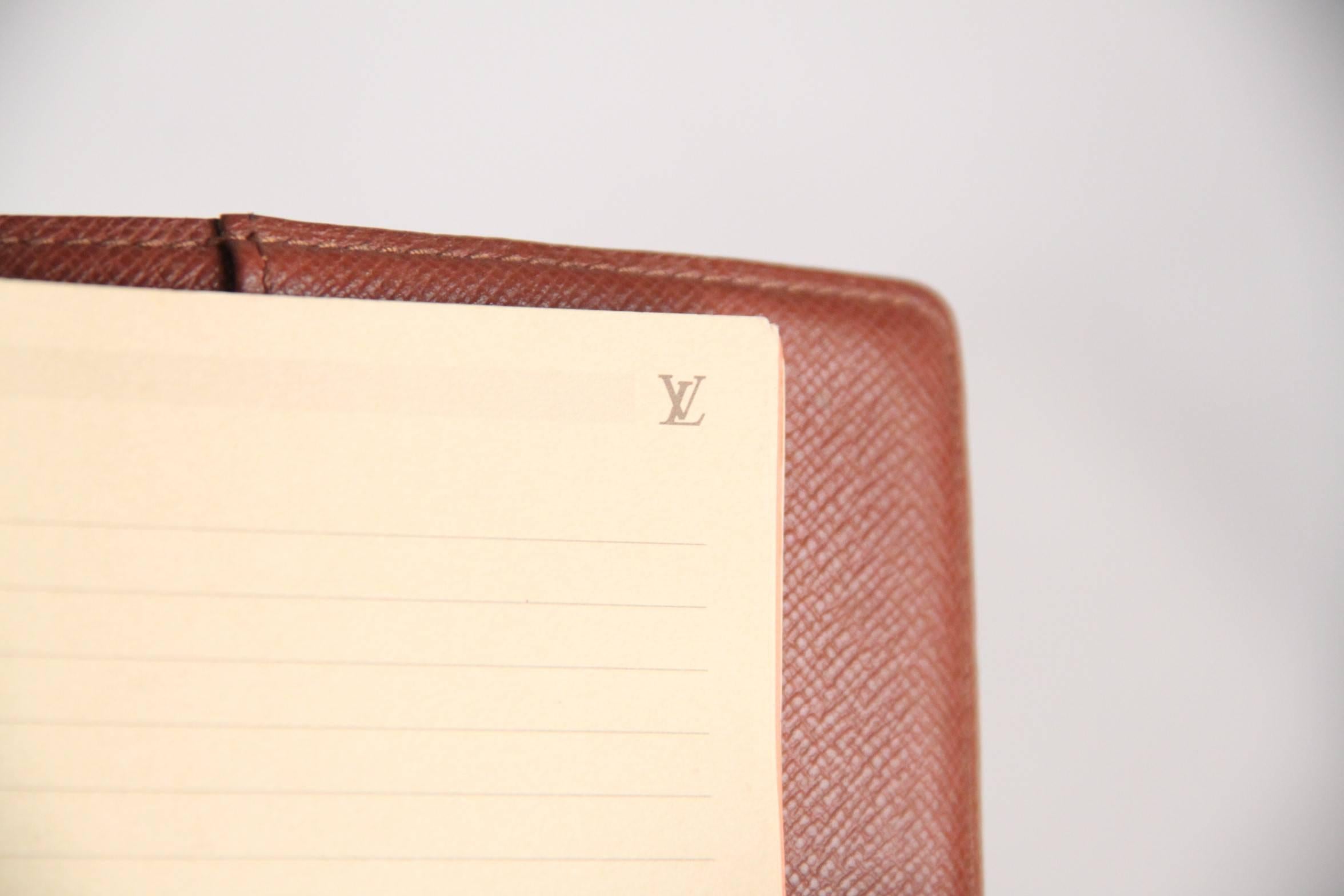 LOUIS VUITTON Brown Monogram Canvas SMALL 6 RING AGENDA COVER In Good Condition In Rome, Rome