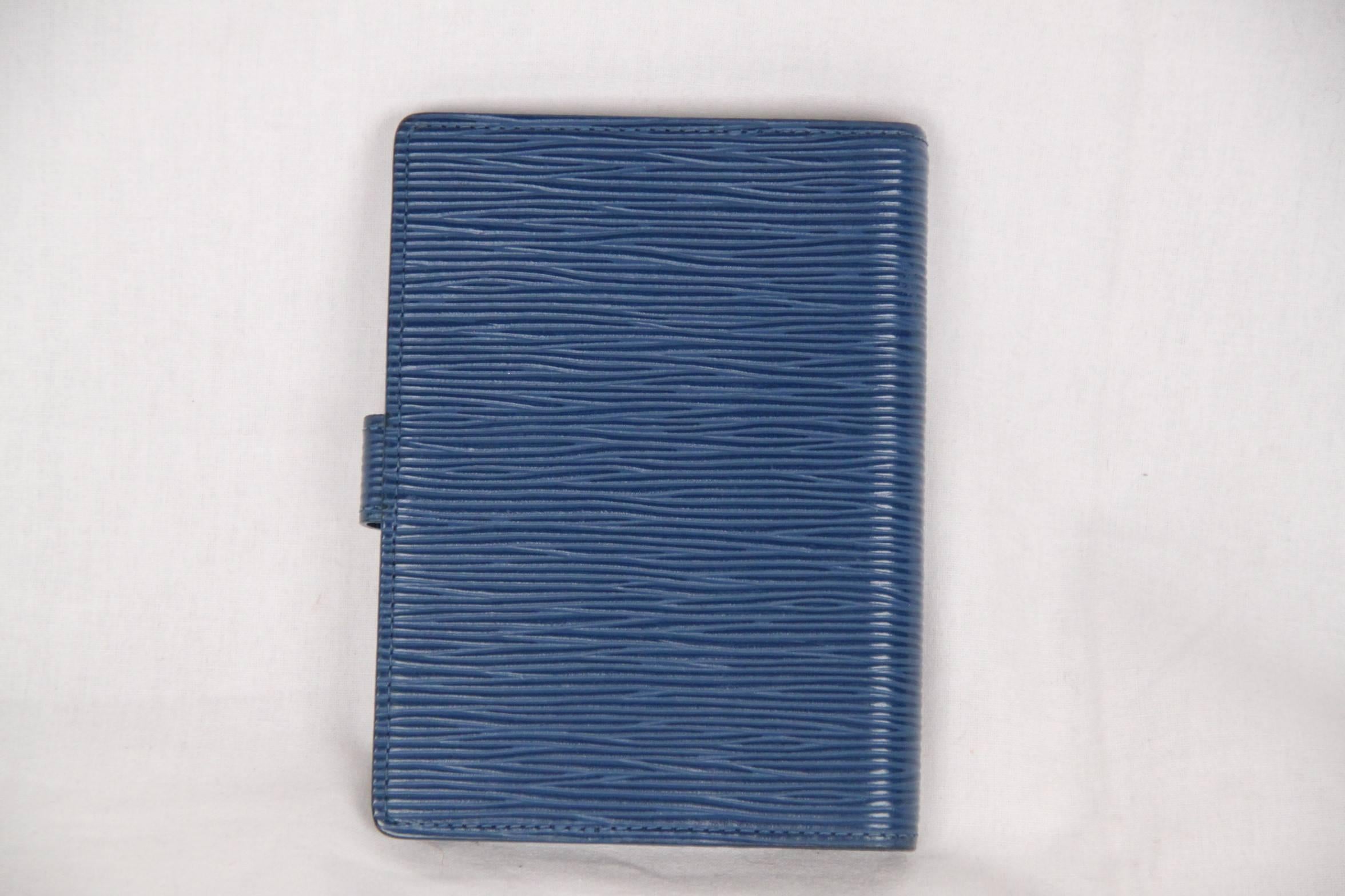 LOUIS VUITTON Blue EPI Leather SMALL 6 RING AGENDA COVER 2