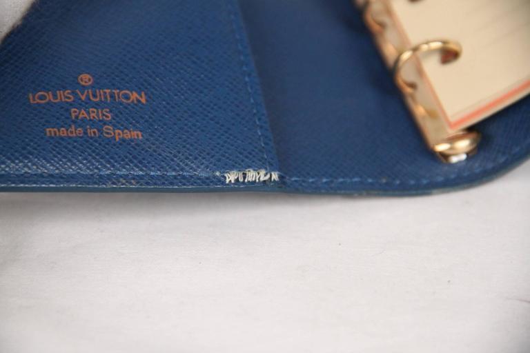 LOUIS VUITTON Blue EPI Leather SMALL 6 RING AGENDA COVER For Sale at 1stdibs