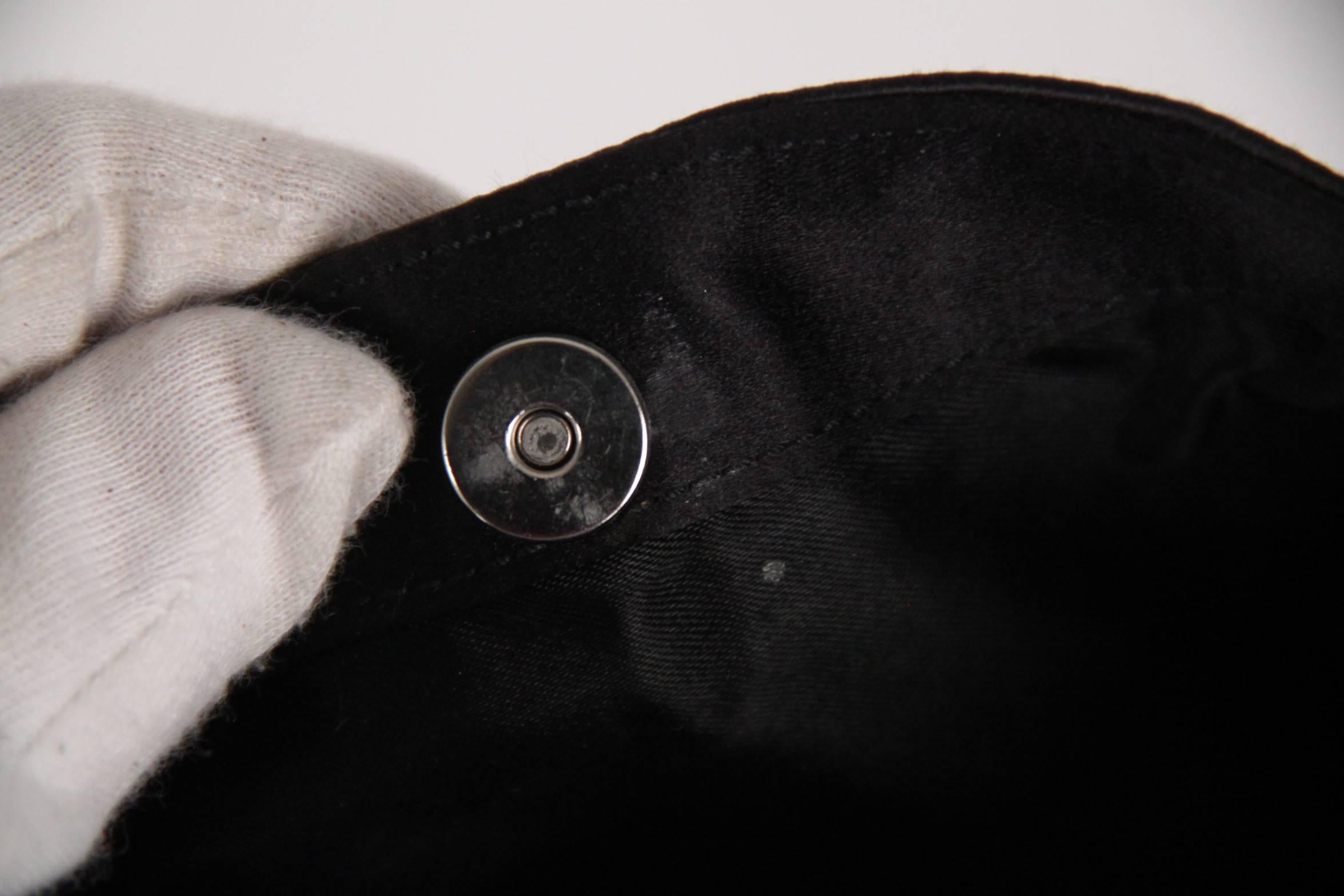 GUCCI Black Satin Fabric SMALL HANDBAG Evening Bag w/ BAMBOO Handle 3