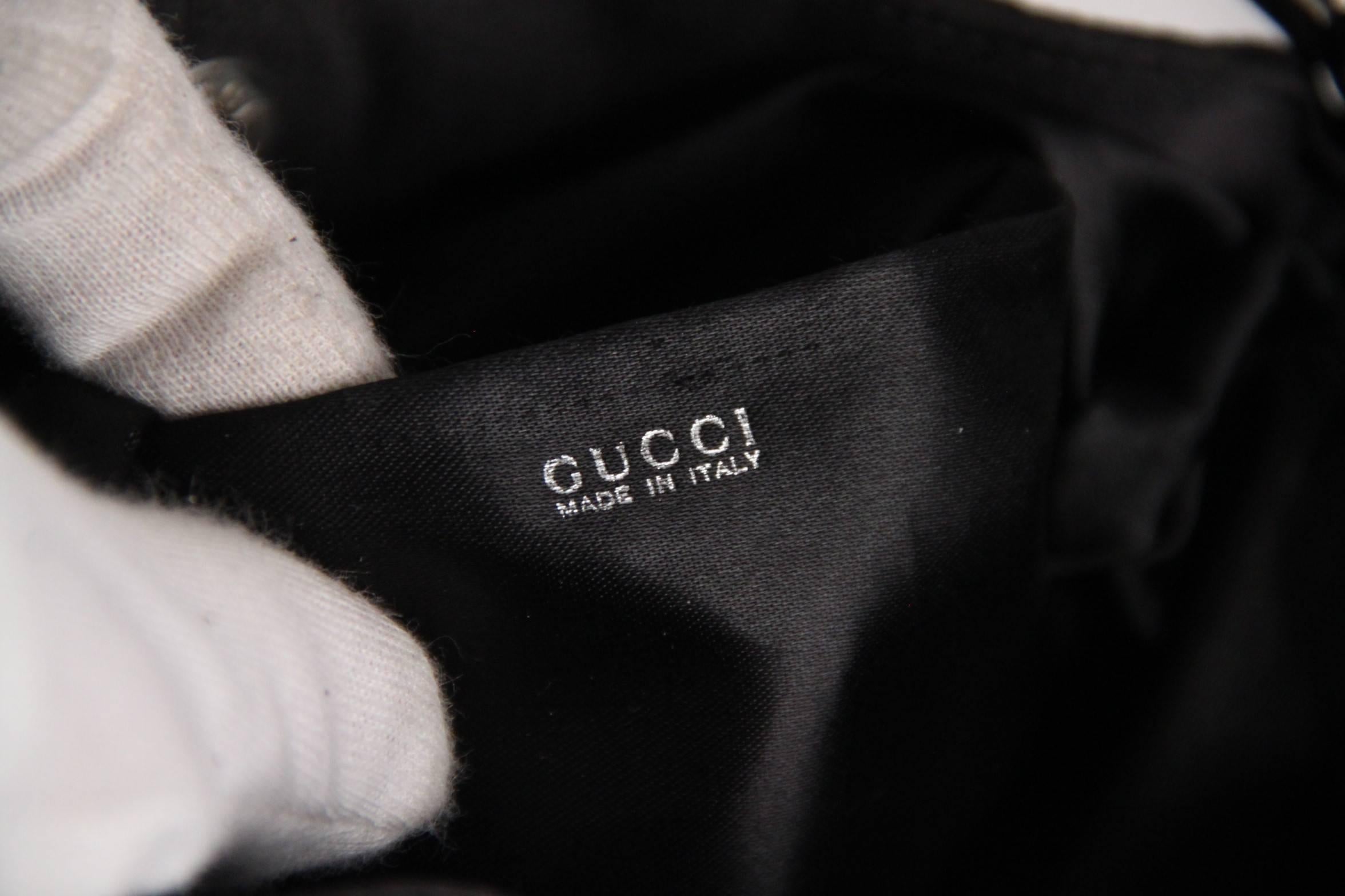 GUCCI Black Satin Fabric SMALL HANDBAG Evening Bag w/ BAMBOO Handle 5