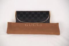 GUCCI VINTAGE Black MONOGRAM Metal EVENING BOX CLUTCH Handbag