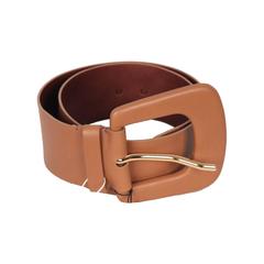 MAISON MARTIN MARGIELA Line 11 Tan Leather WIDE BELT Big Buckle SIZE 95