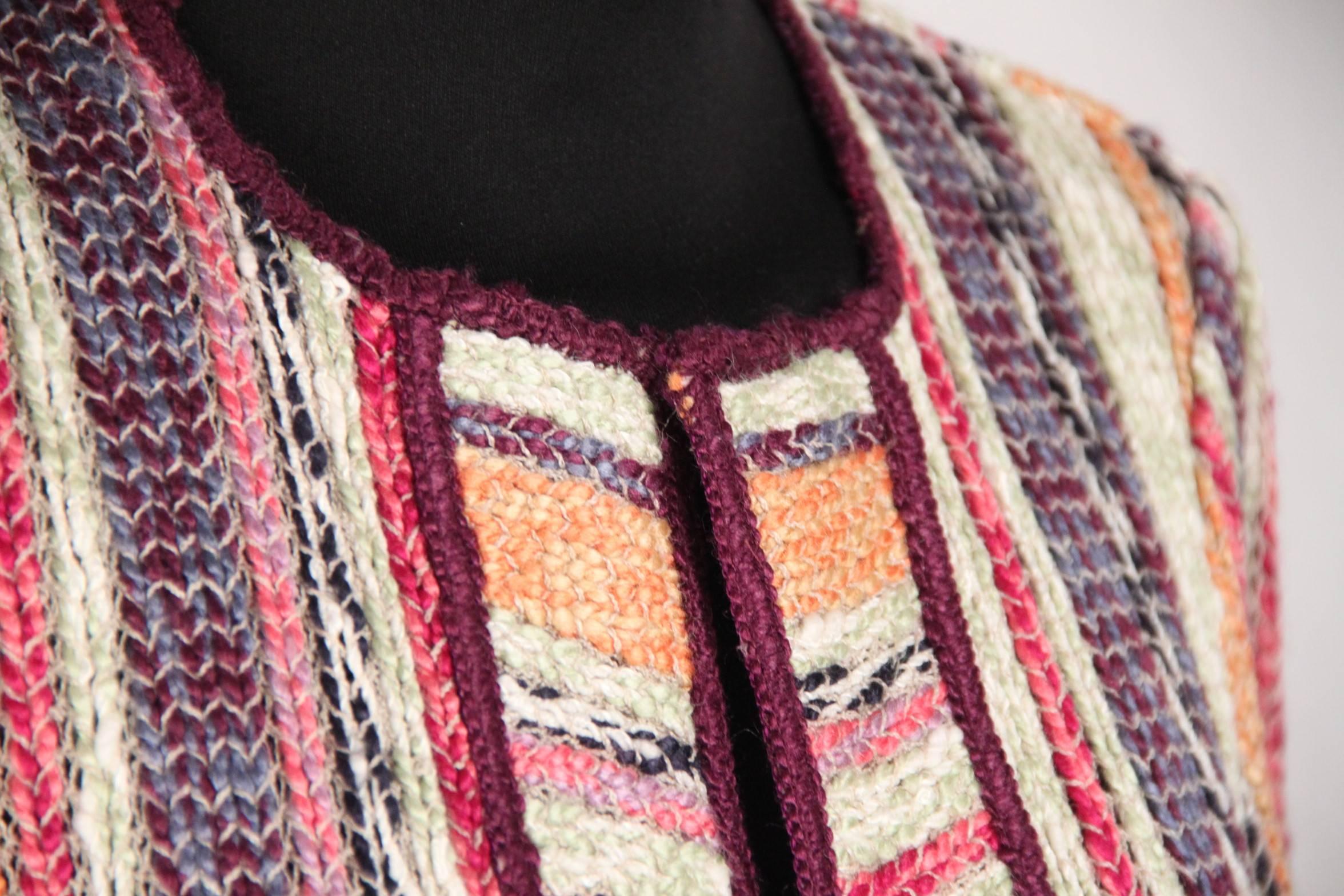 Beige MISSONI Muticolor Knitted Silk Blend COAT
