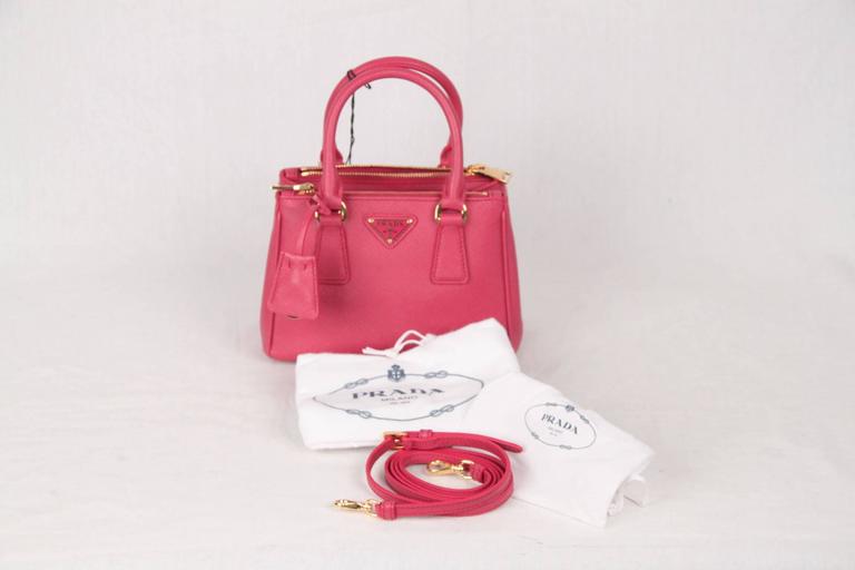 PRADA Pink FUXIA SAFFIANO LUX Leather MINI TOTE Satchel 1BH907 For