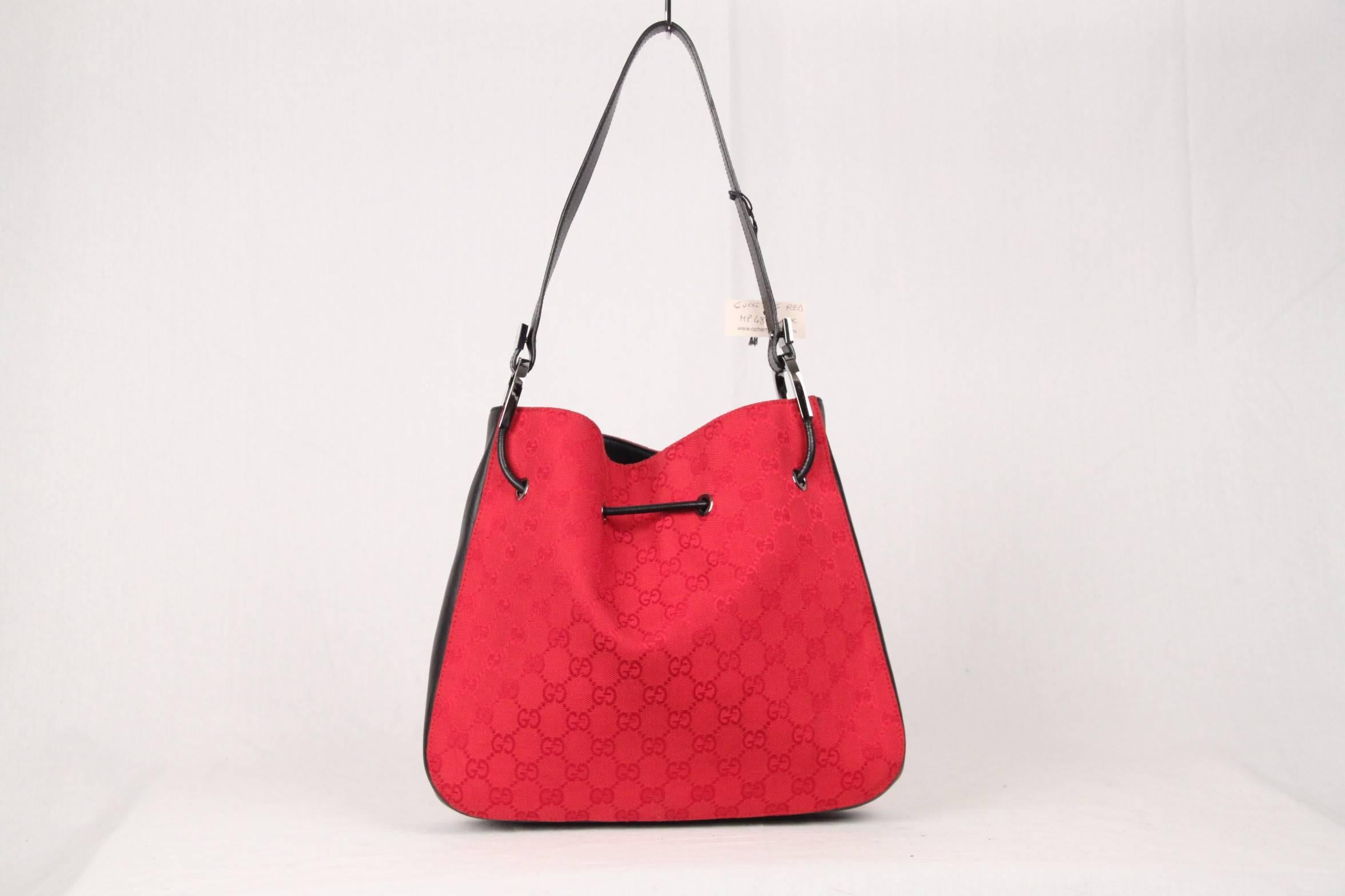 Women's GUCCI Red Monogram Canvas TOTE Shopping Bag