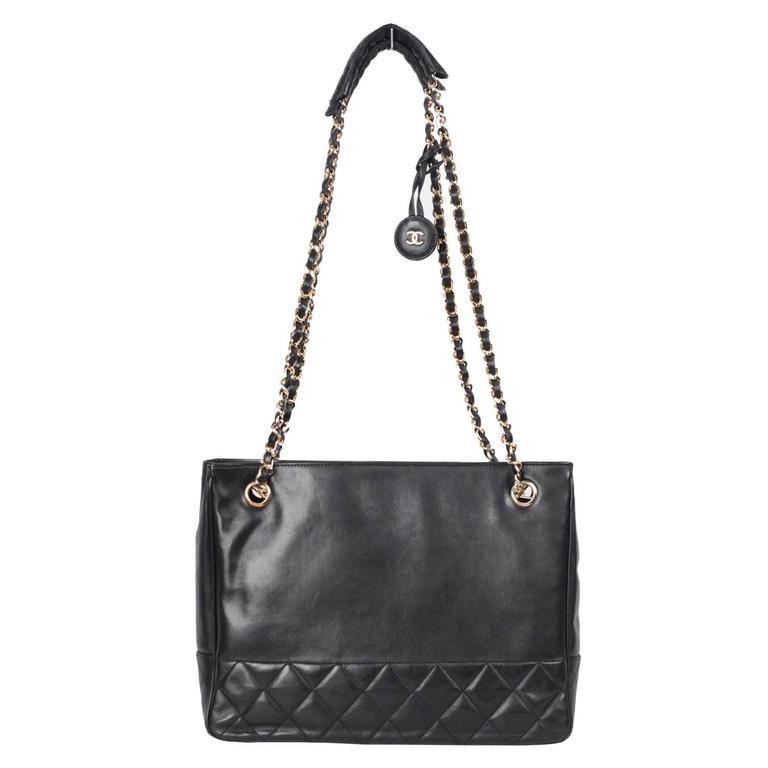 Chanel Lambskin Quilted Surpique Bottom Zip Flap Bag