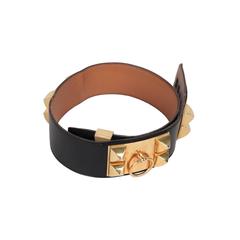 HERMES Vintage Black Leather Collier de Chien CDC MEDOR BELT 6