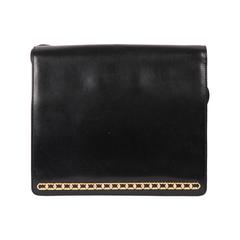 GUCCI Vintage Black Leather FLAP Box MESSENGER BAG 8