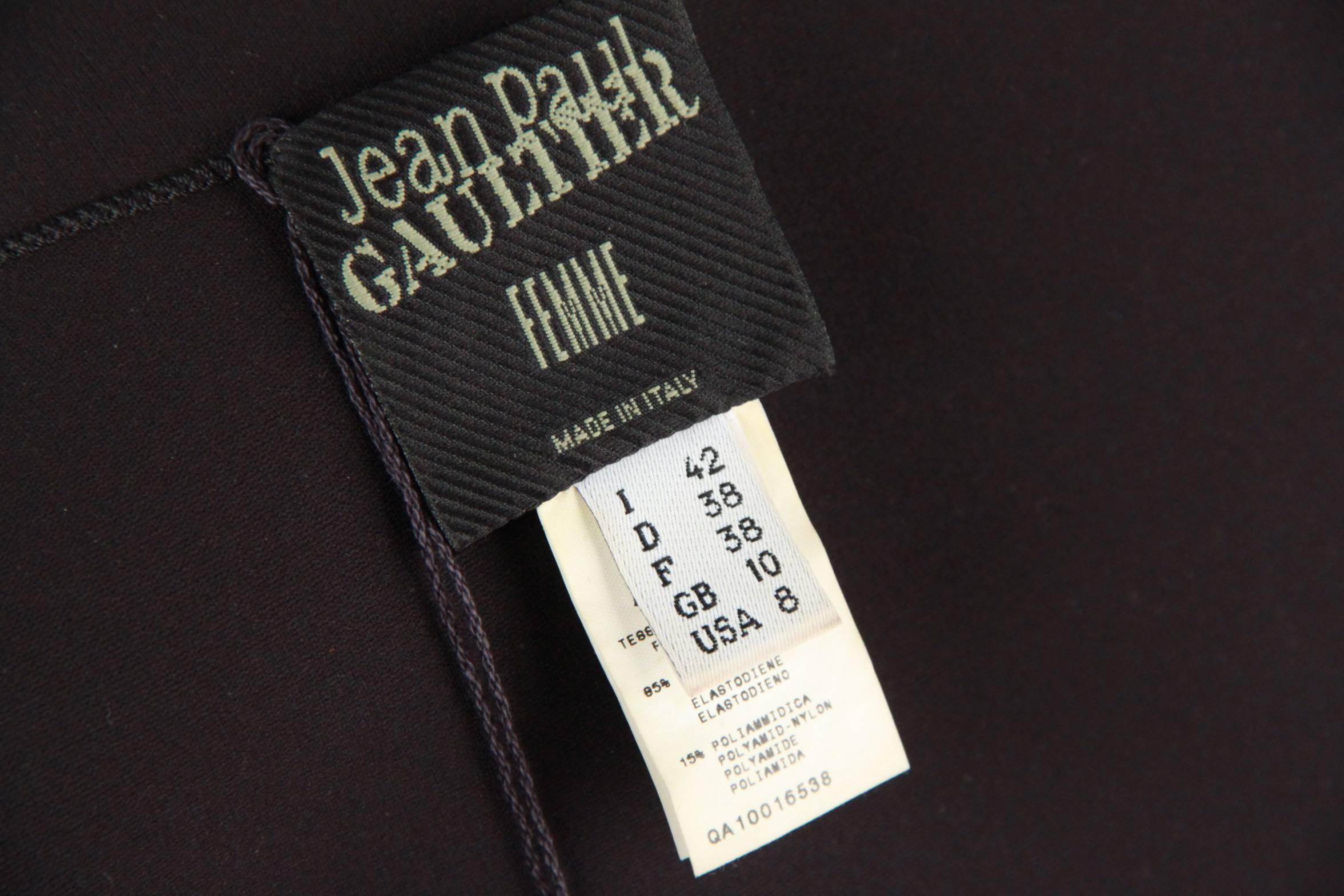 Jean Paul Gaultier Black Neoprene Vest Sleeveless Top Size 42 6