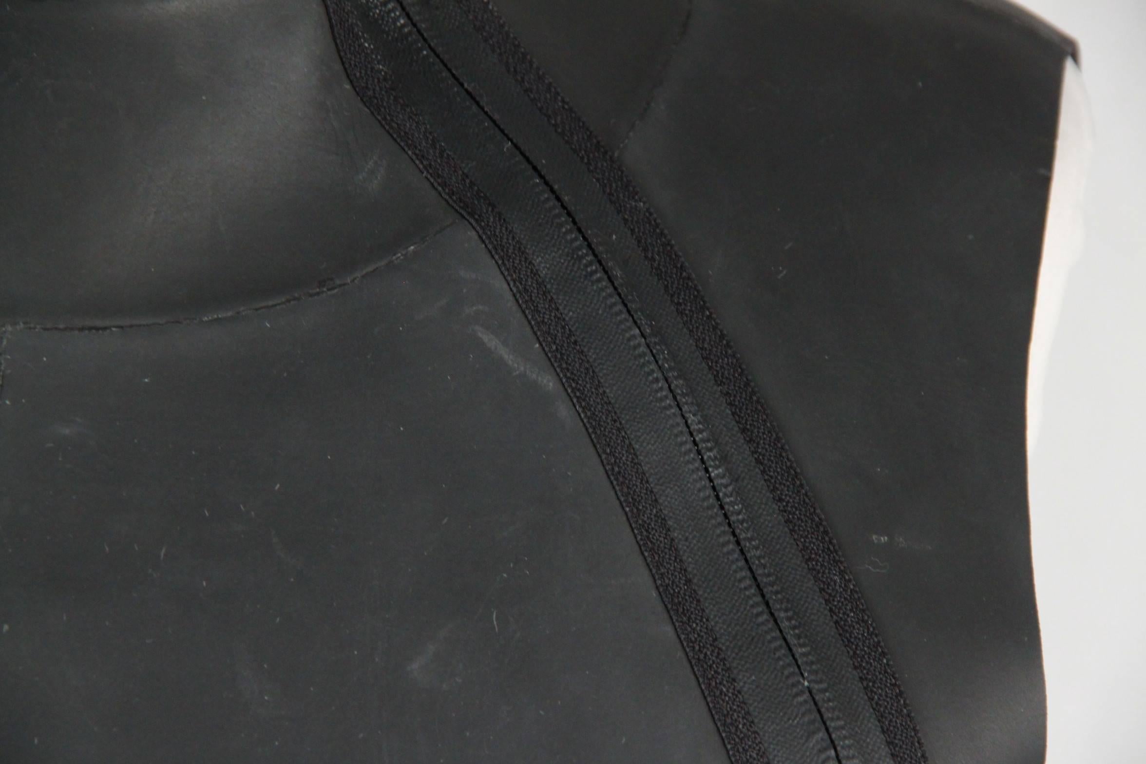 Women's Jean Paul Gaultier Black Neoprene Vest Sleeveless Top Size 42