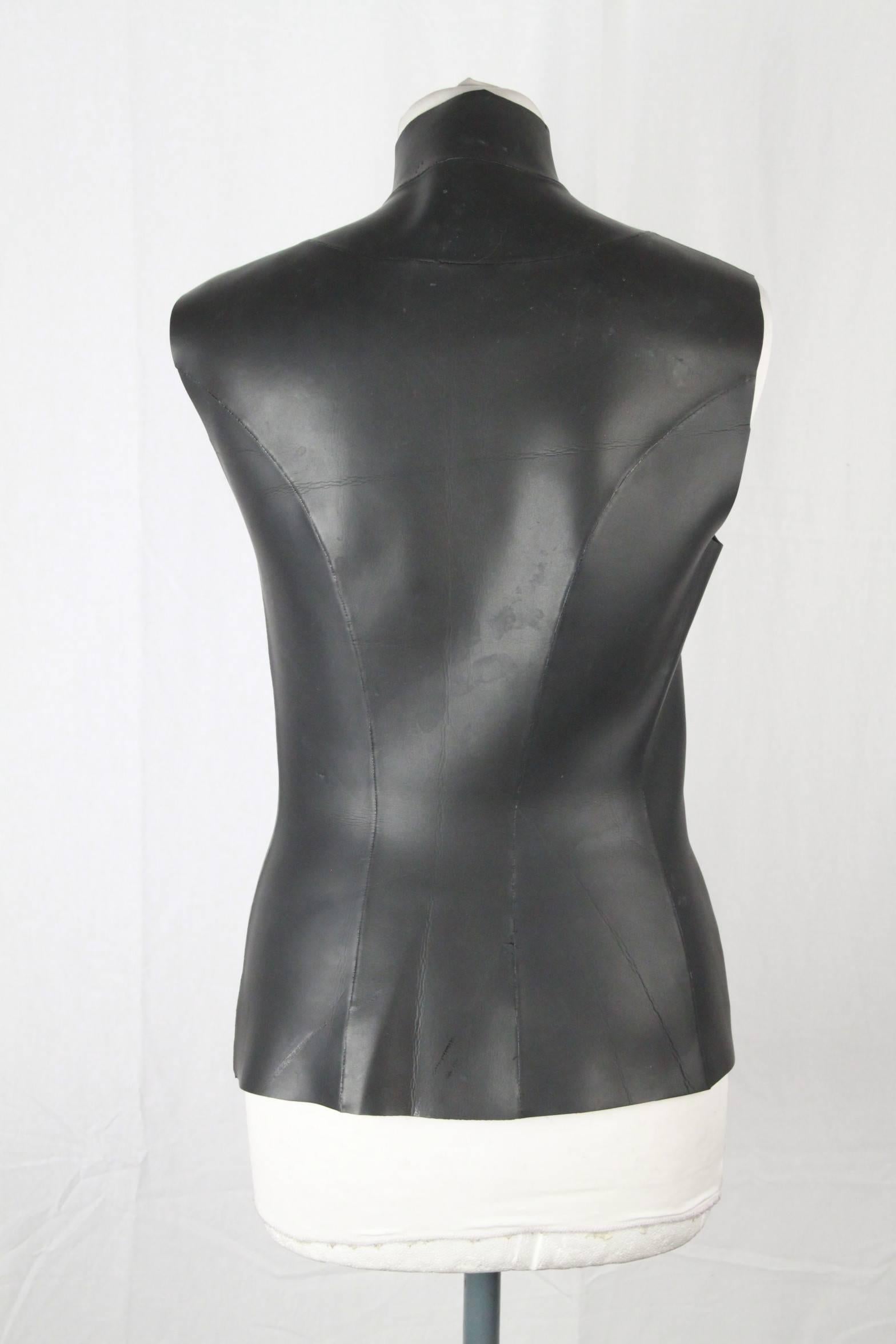 Jean Paul Gaultier Black Neoprene Vest Sleeveless Top Size 42 1