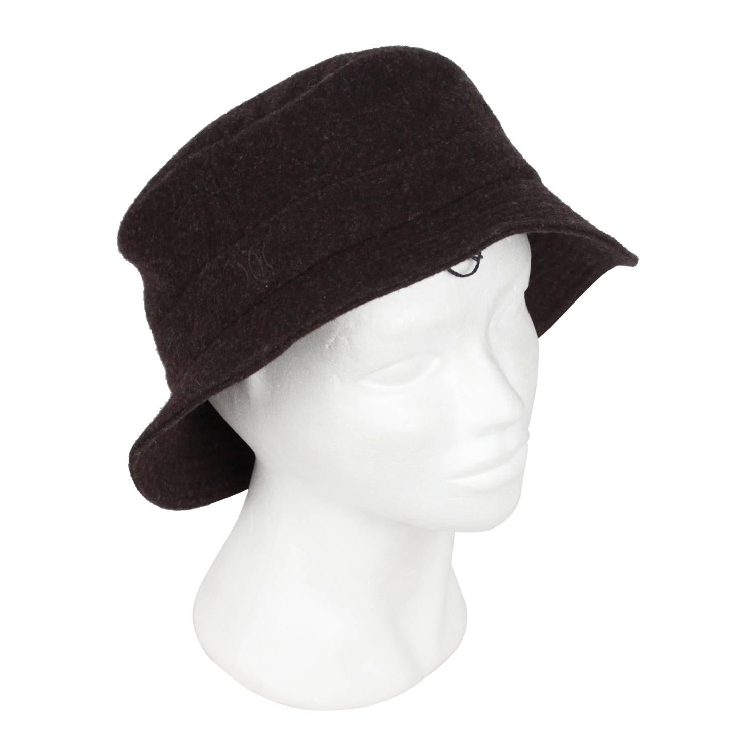 HERMES Brown Wool and Cashmere CHAPEAUX 