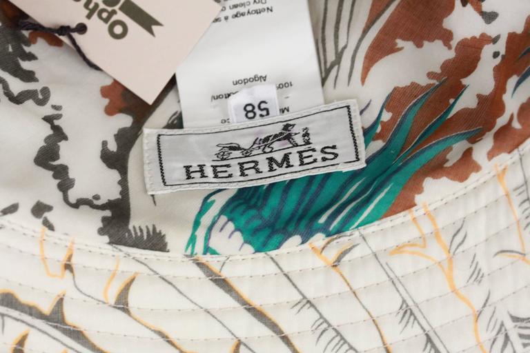 HERMES Printed Cotton BUCKET HAT Size 58 at 1stDibs | hermes bucket hat ...