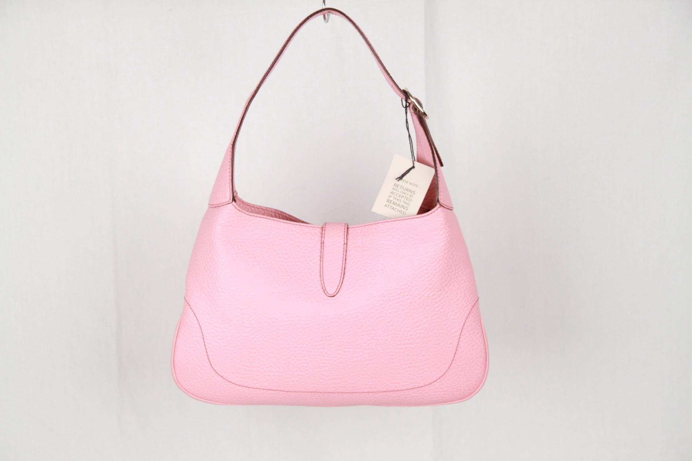 Gucci  Pink Leather Hobo Jackie O Shoulder Bag In Excellent Condition In Rome, Rome