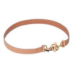 HERMES Tan Leather TOGGLE BELT Chain D'Ancre SIZE 70 9