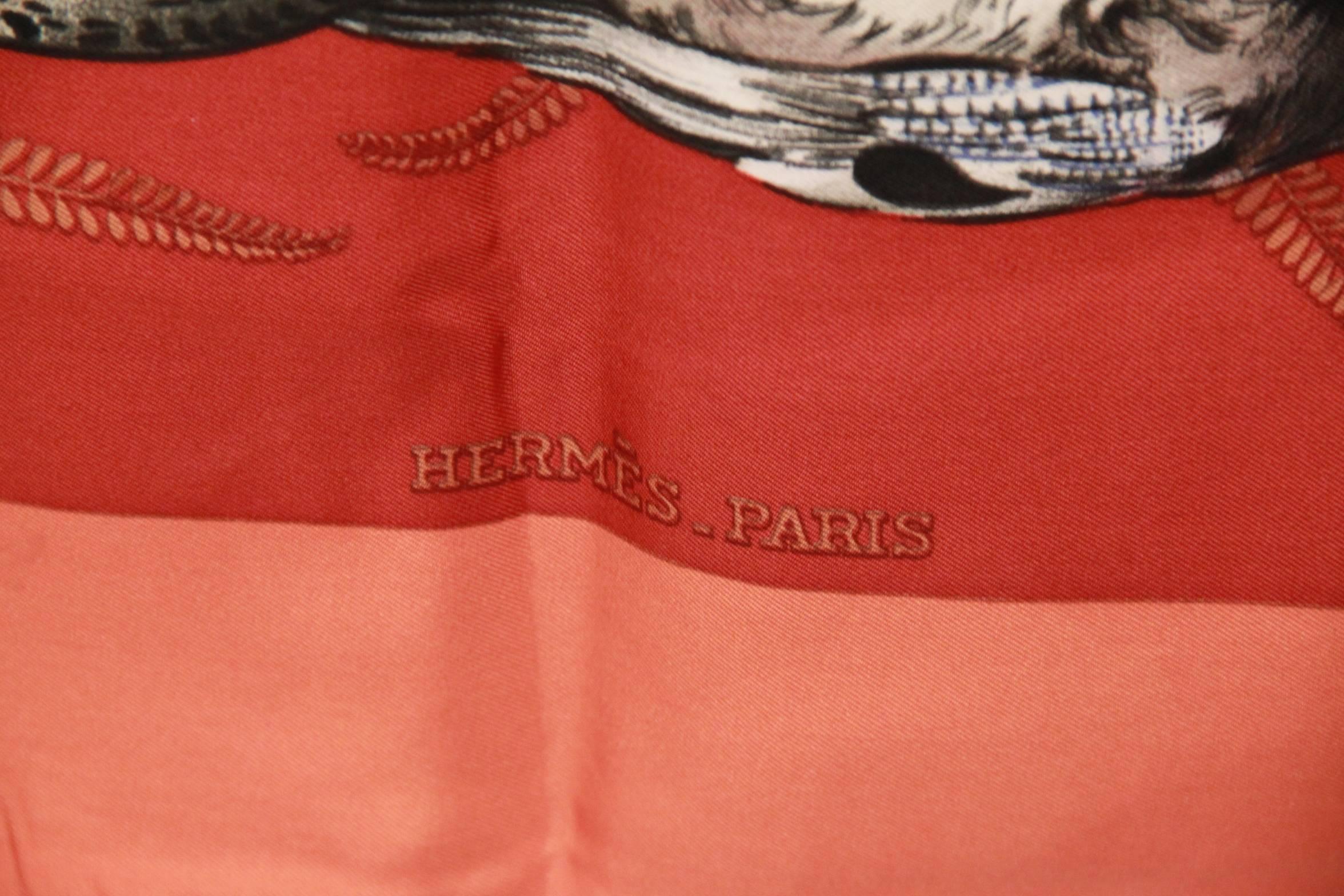 HERMES Vintage Silk Scarf GIBIERS 1966 Henry De Linares 2
