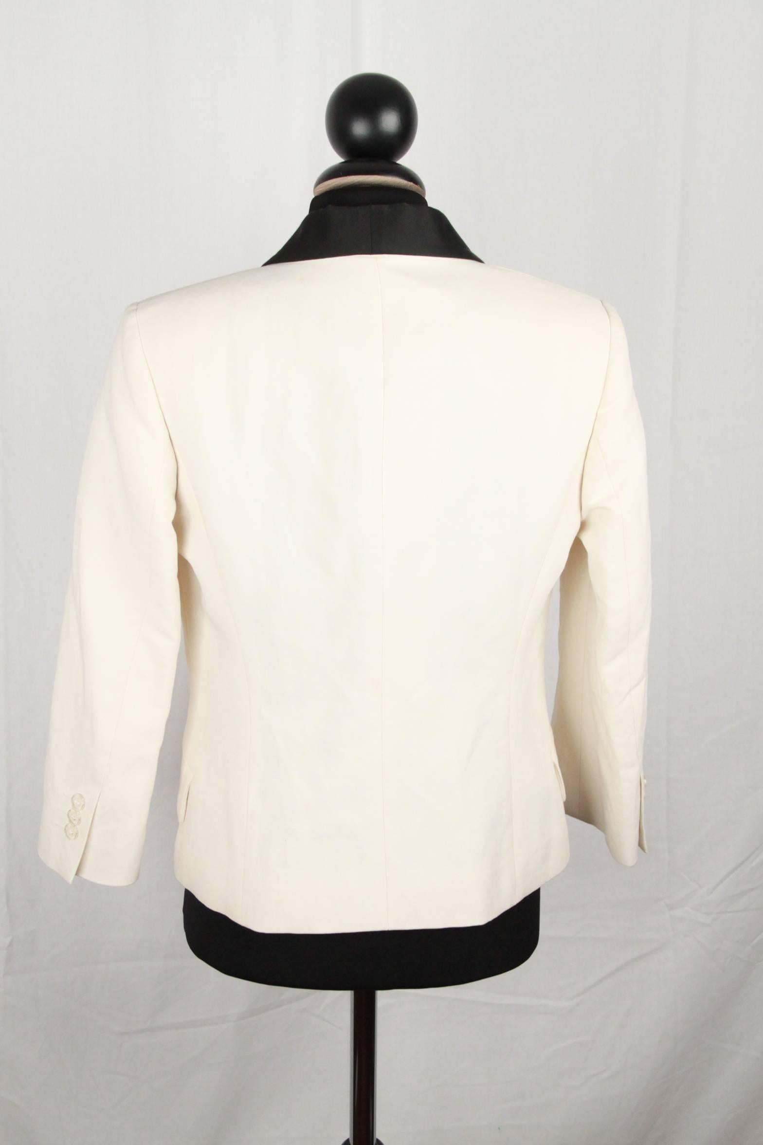 Women's ALEXANDER McQUEEN Ivory Linen Look TUXEDO BLAZER Jacket