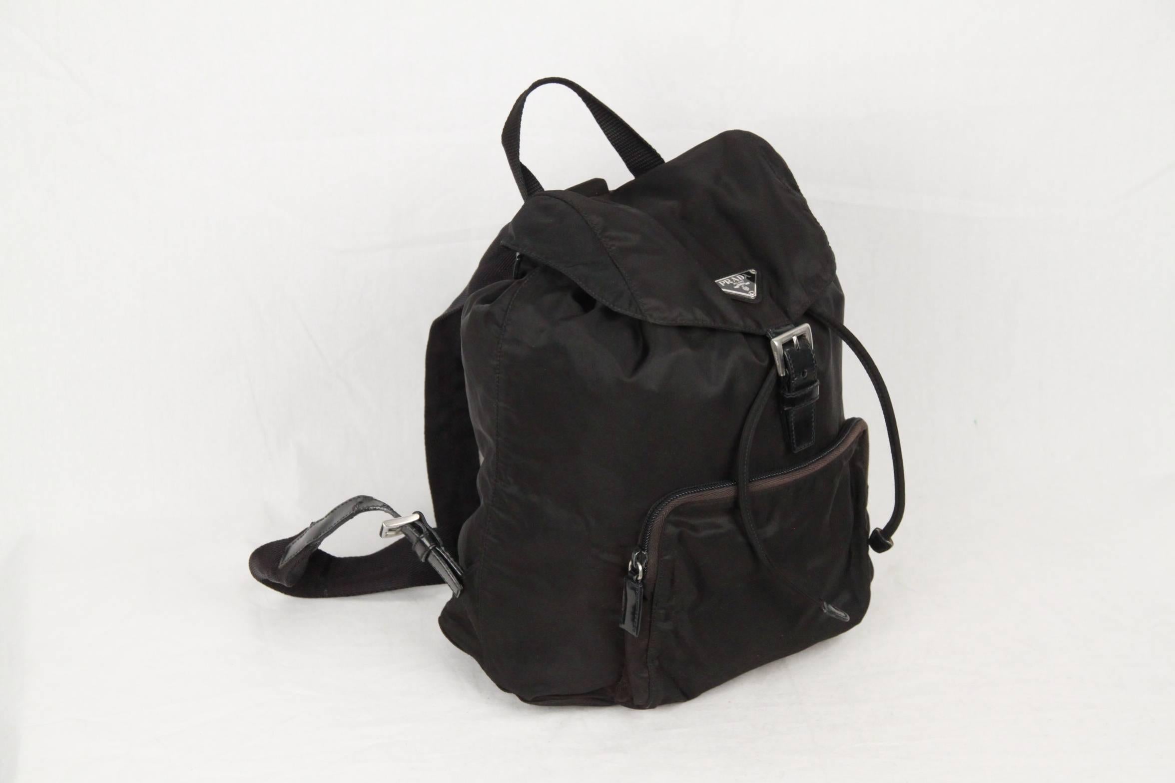 Noir BACKPACK en toile de nylon noire Prada