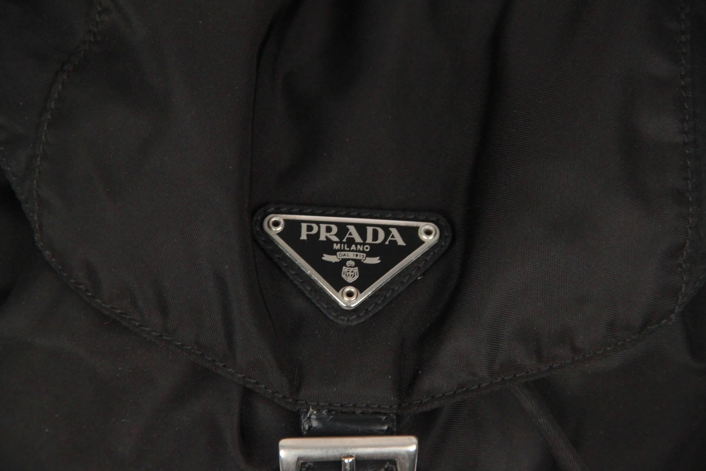 BACKPACK en toile de nylon noire Prada 3