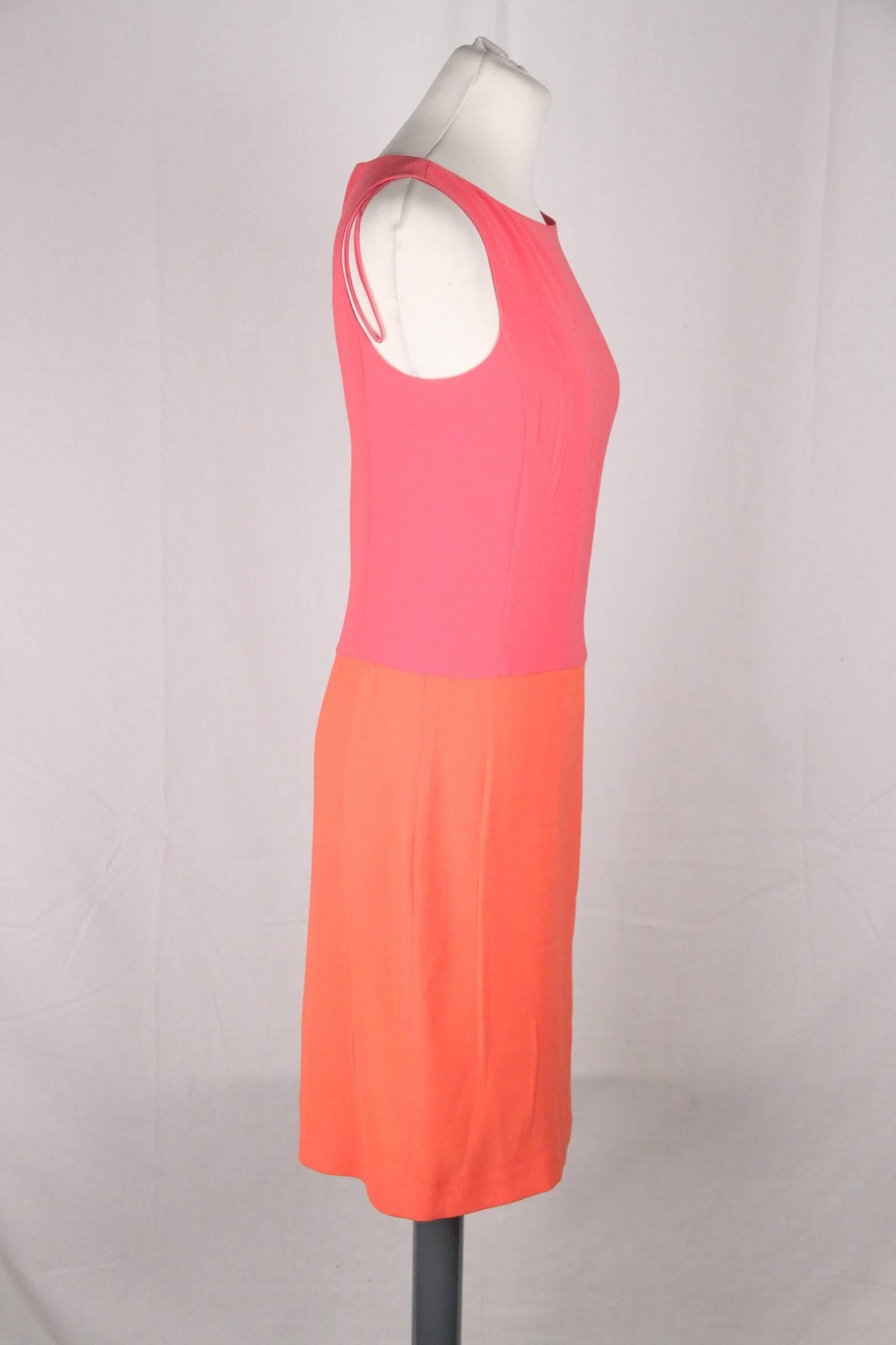pink and orange colorblock dress