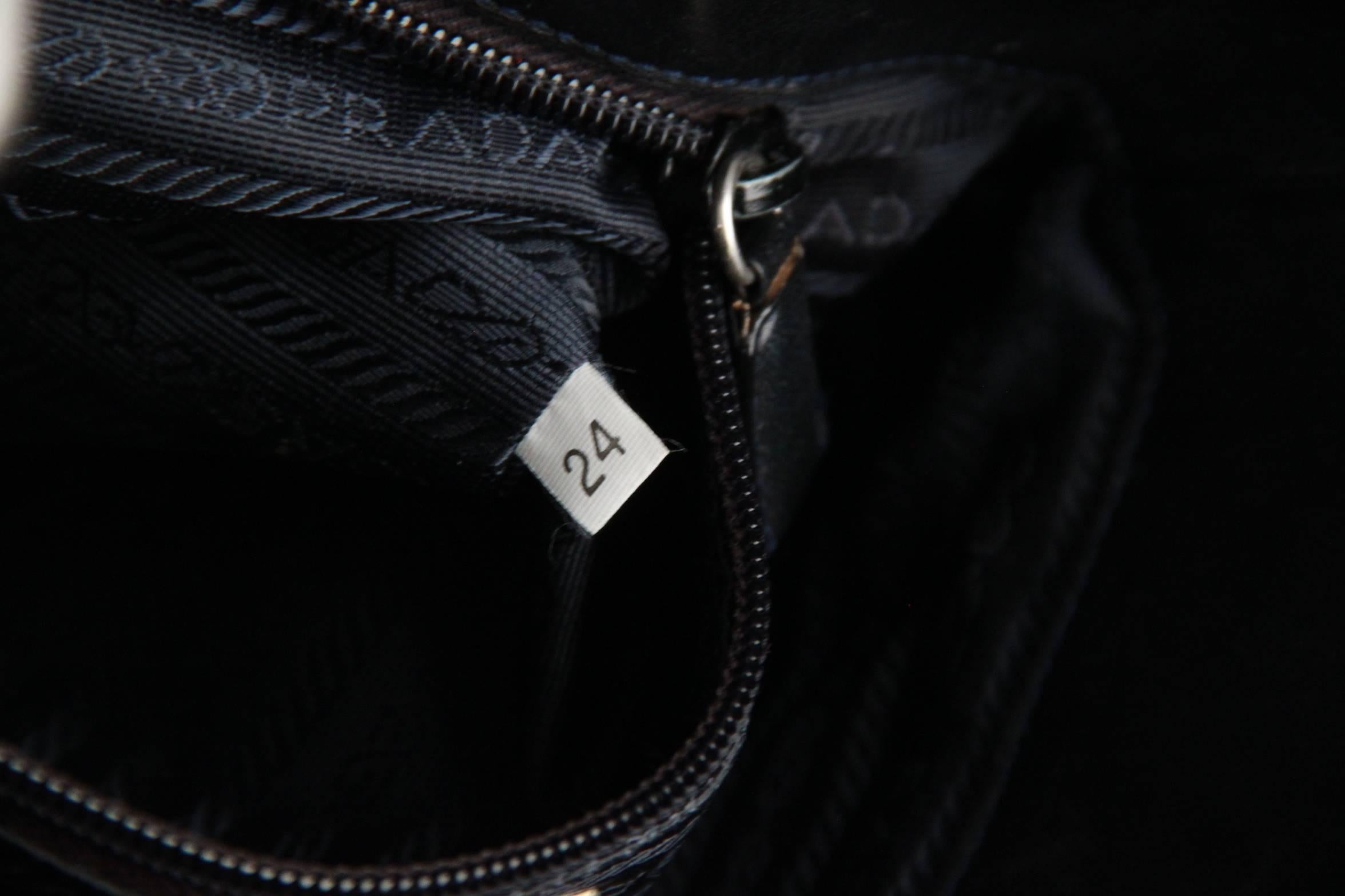 vintage black leather prada handbag