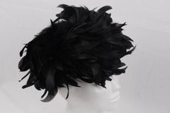 VINTAGE 1950s Black FEATHERS Woman Evening HAT Headdress
