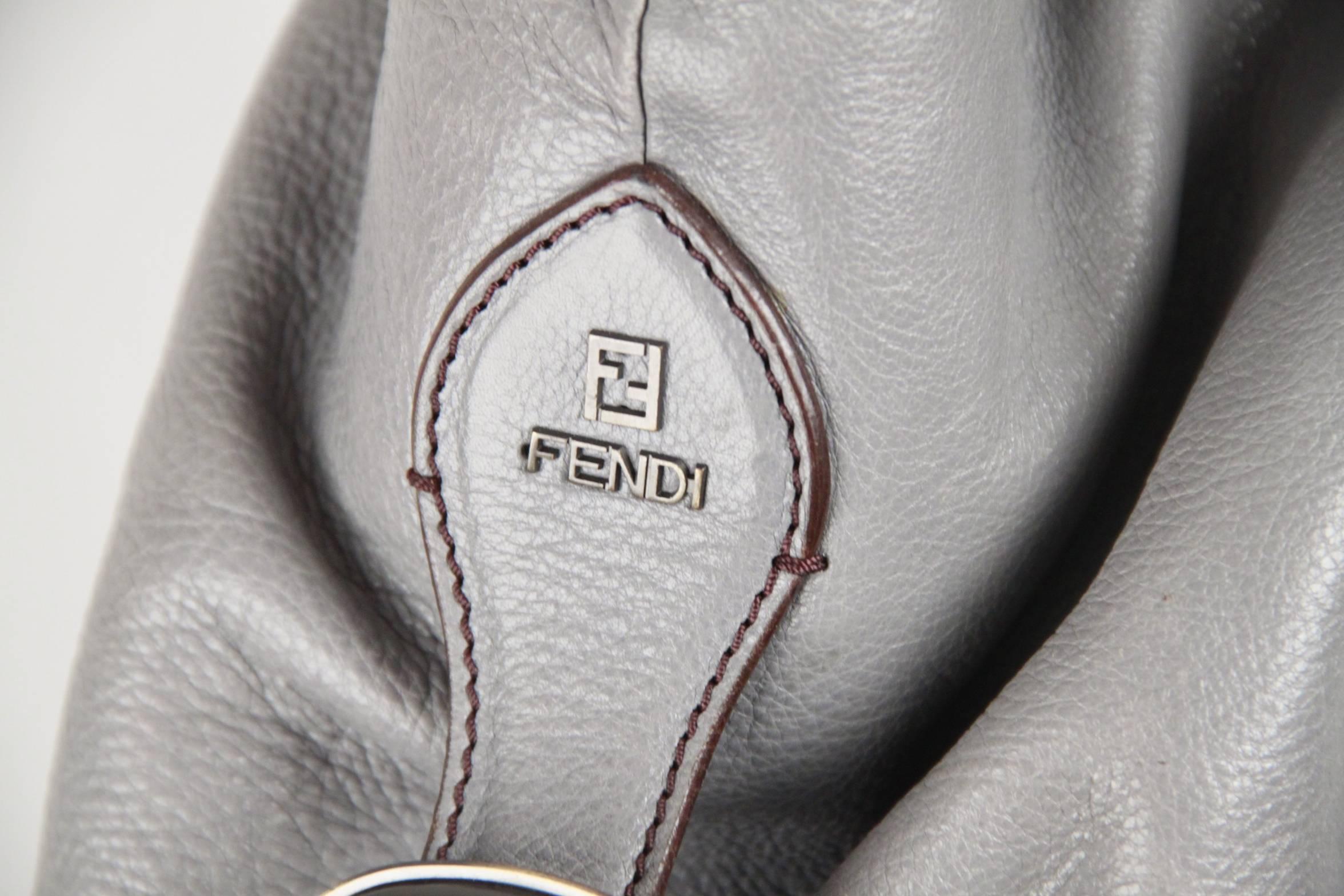 FENDI Gray Leather DOCTOR TOTE BAG 1