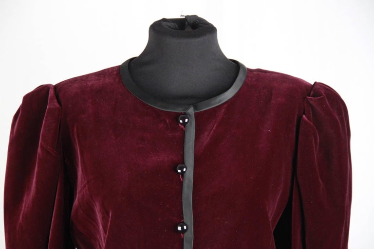 cards yves laurent love saint For 44 JACKET Vintage Size SAINT LAURENT Purple Velvet