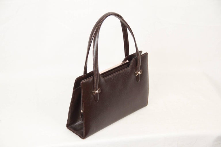 brown top handle bag