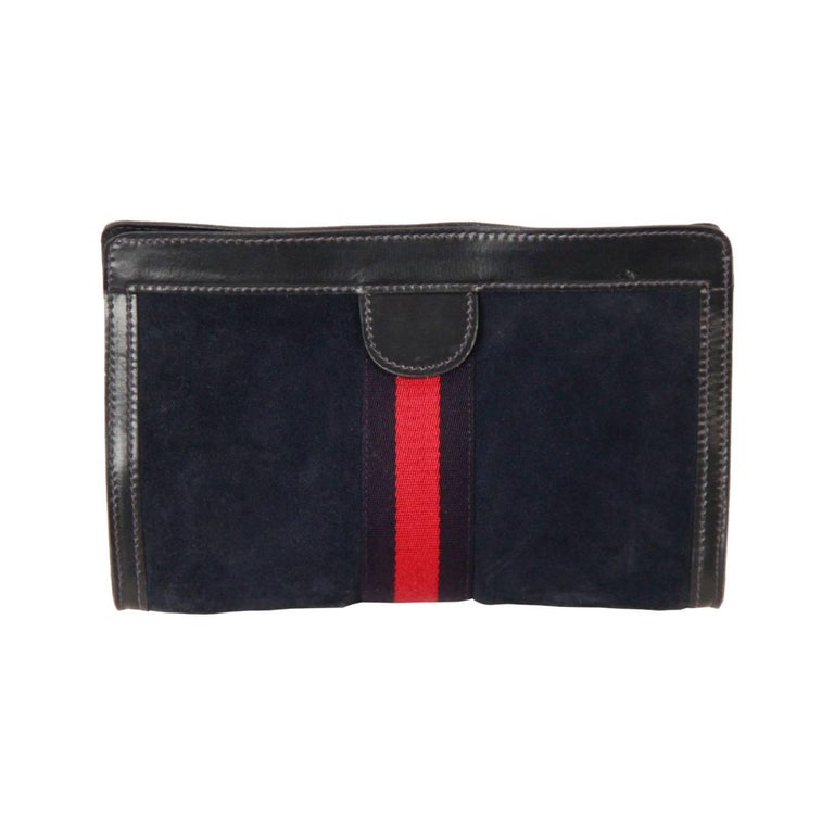 GUCCI VINTAGE Blue Suede COSMETIC BAG Clutch For Sale at 1stDibs gucci parfum bag gucci parfums bag gucci cosmetic bag